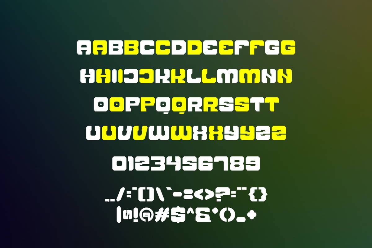 Qborga - Techno Font, a Sans Serif Font by Iqsiart Studio (Photo 3 of 6)