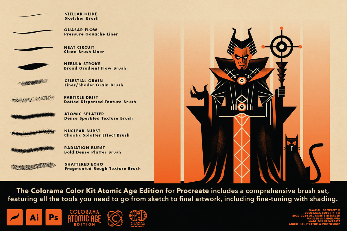 Colorama: Atomic Age (Illustrator), a Brushes & More by G.A.R.M. Company (Photo 6 of 9)