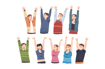 Set of Cheerful People Standing, a Person Illustration by TopVectors