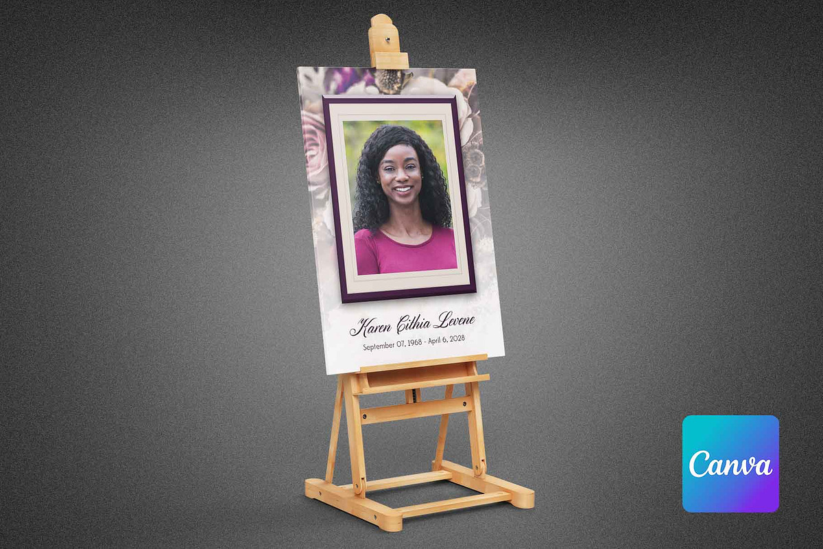 Purple Floral Funeral Poster (Canva), a Poster Template by loswl (Photo 4 of 5)