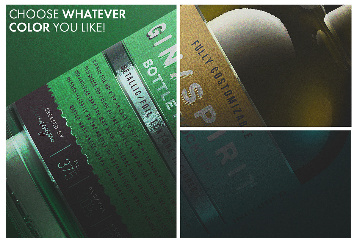 Gin Bottle Mockup V2, a Product Mockup by HexenDesigns (Photo 4 of 14)