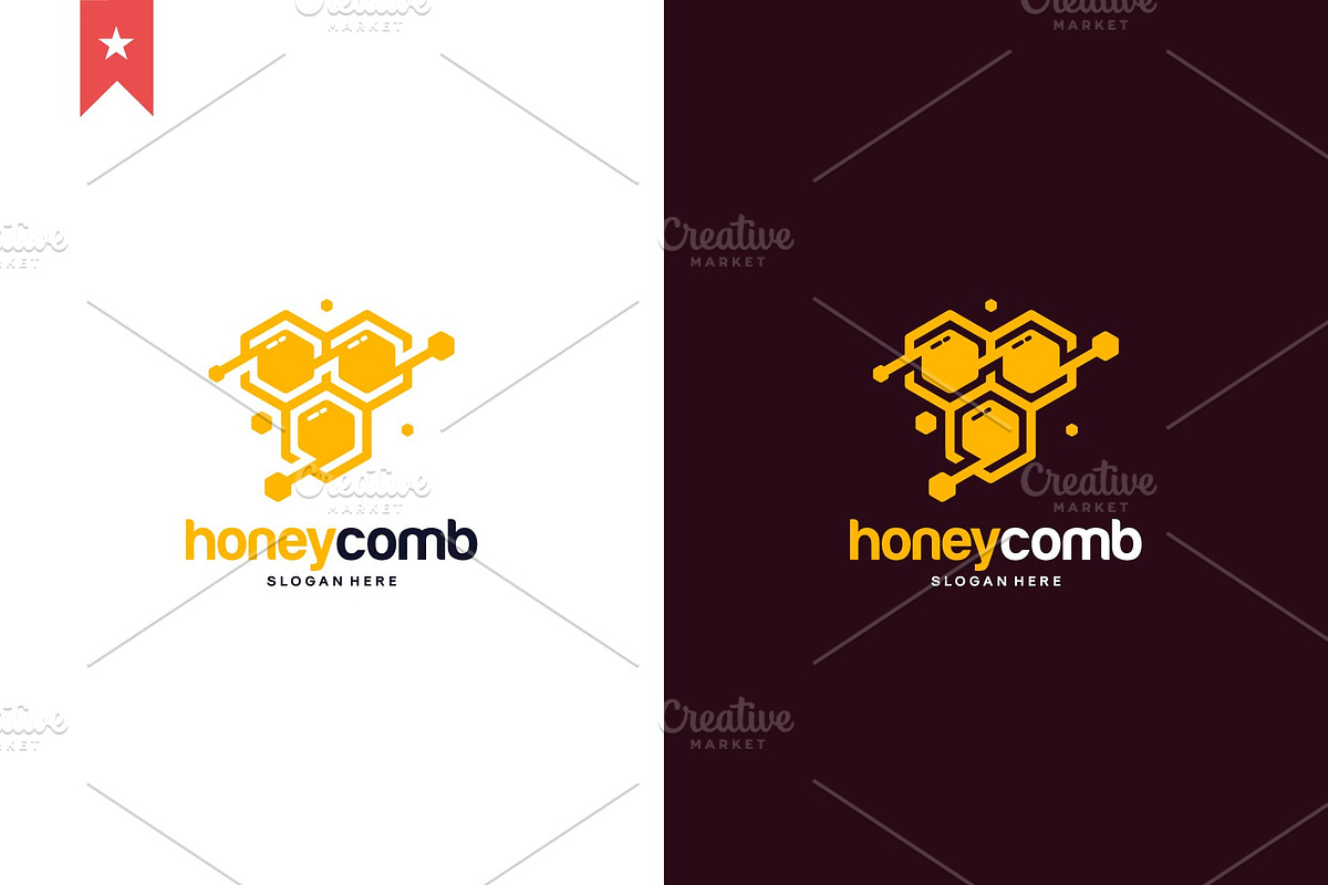 Honey Comb Logo Template, a Branding & Logo Template by Lucky Creative (Photo 1 of 5)