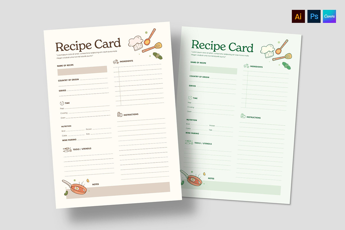 Recipe Card Template, a Card Template by BrandPacks (Photo 1 of 5)