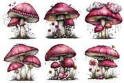 Whimsical Mushroom Clipart, an Illustration by Dream Creation (Thumbnail 5 of 7)