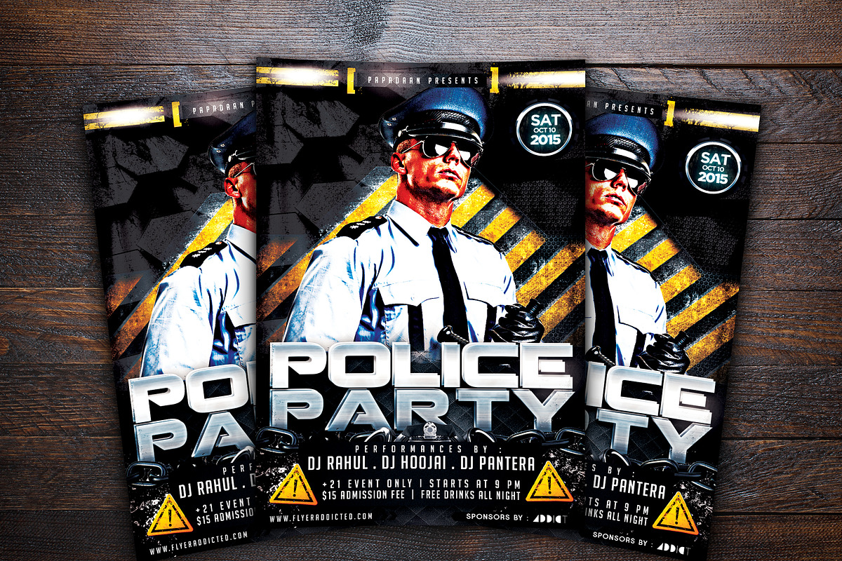 Police Party Flyer, a Flyer Template by Design Addict