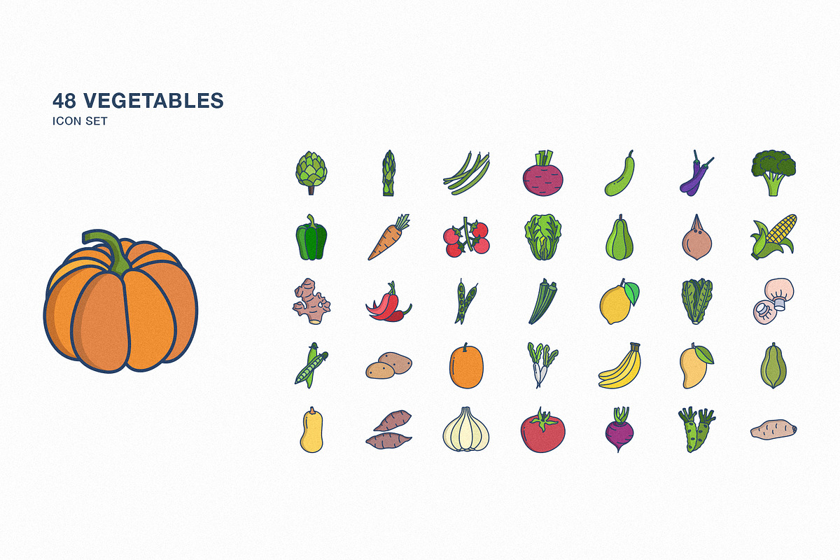 Vegetables icon set, an Icon by Icongeek26 (Photo 1 of 6)
