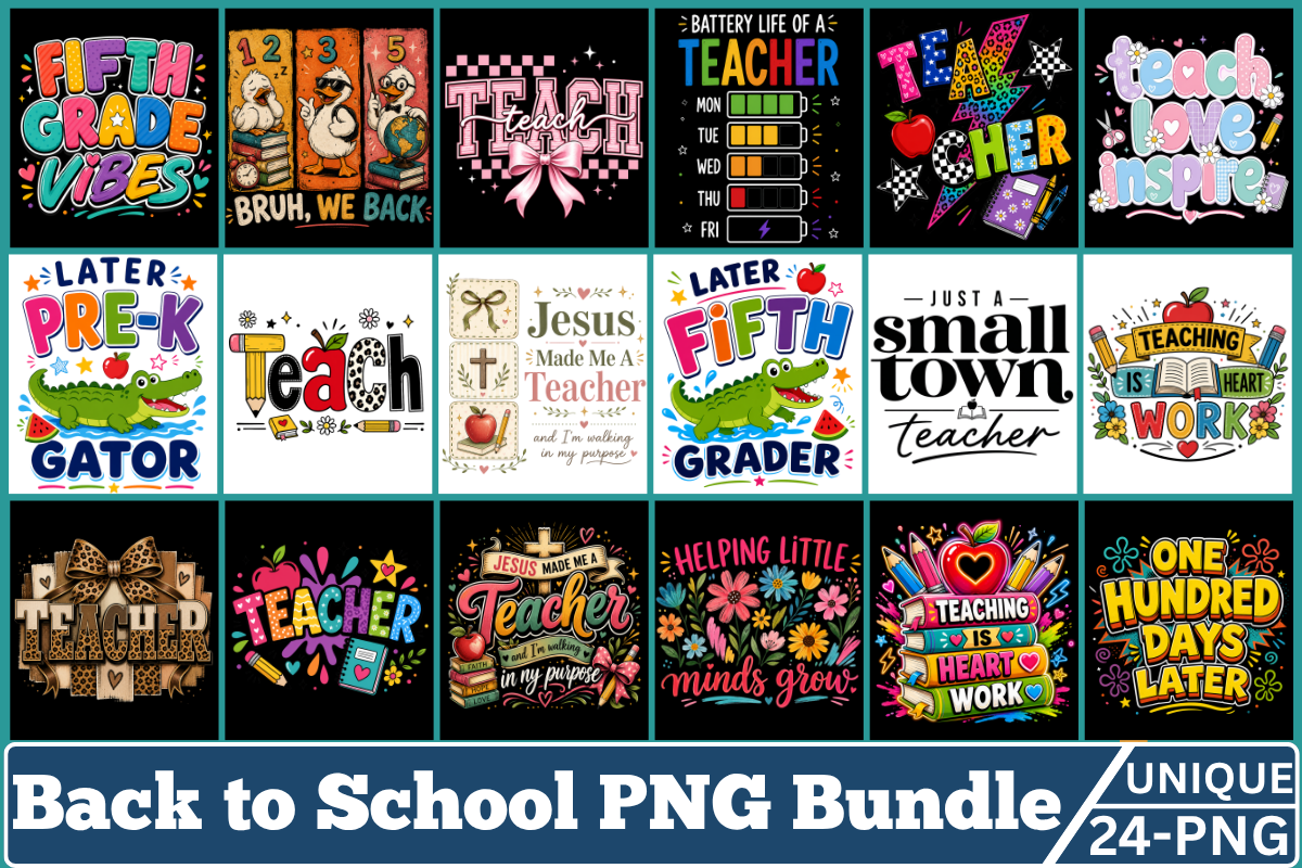 Back to School Quote PNG Bundle, an Education Illustration by Design Station (Photo 3 of 3)