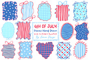 4th of July Frames Hand Drawn, a Seasonal Illustration by LemonDesign (Thumbnail 1 of 3)