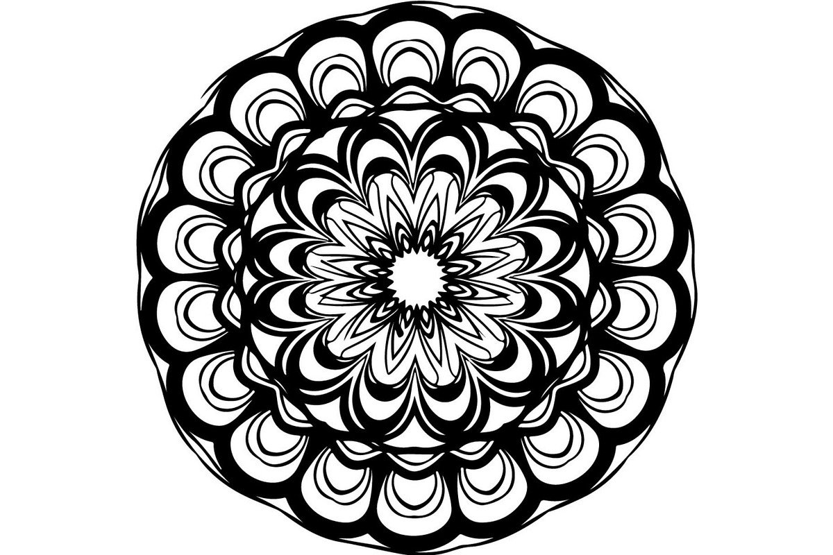 Black Floral Mandala Vector Bundle, a Decorative Illustration by Designer_Momina (Photo 12 of 21)