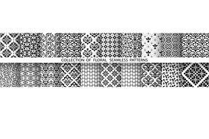 Geometric floral set of patterns.