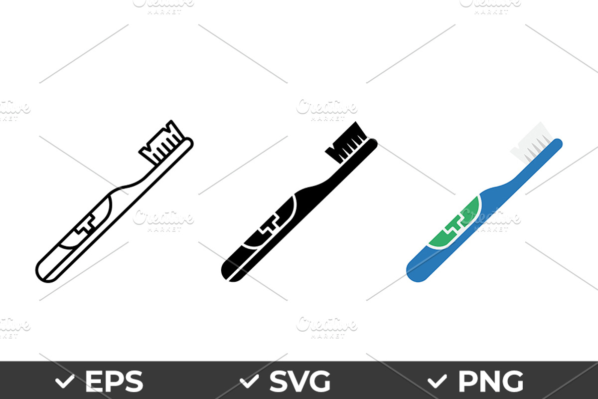 Toothbrush Hygiene Vector Icon Set, an Object Graphic by Artonix (Photo 1 of 3)