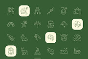 Rainforest Art Icon Set, an Outline Icon by Prosymbols (Thumbnail 7 of 7)