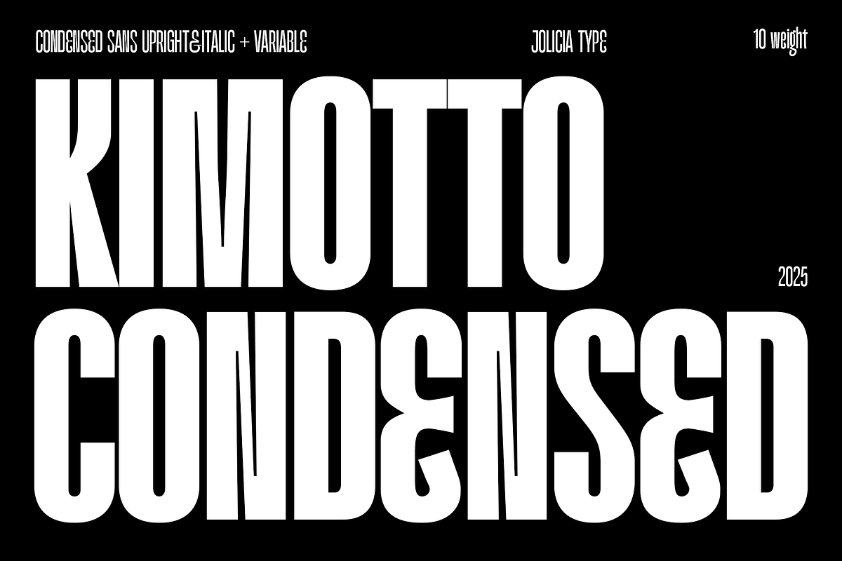 Kimotto Condensed | Condensed Sans, a Sans Serif Font by Jolicia Type (Photo 1 of 12)
