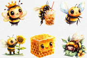 Kawaii Honey Bee Clipart Bundle, an Illustration by Black Bird Studio (Thumbnail 3 of 6)