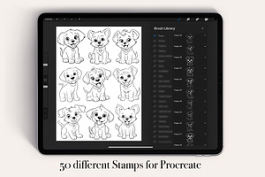 Cute Puppy Procreate Stamps