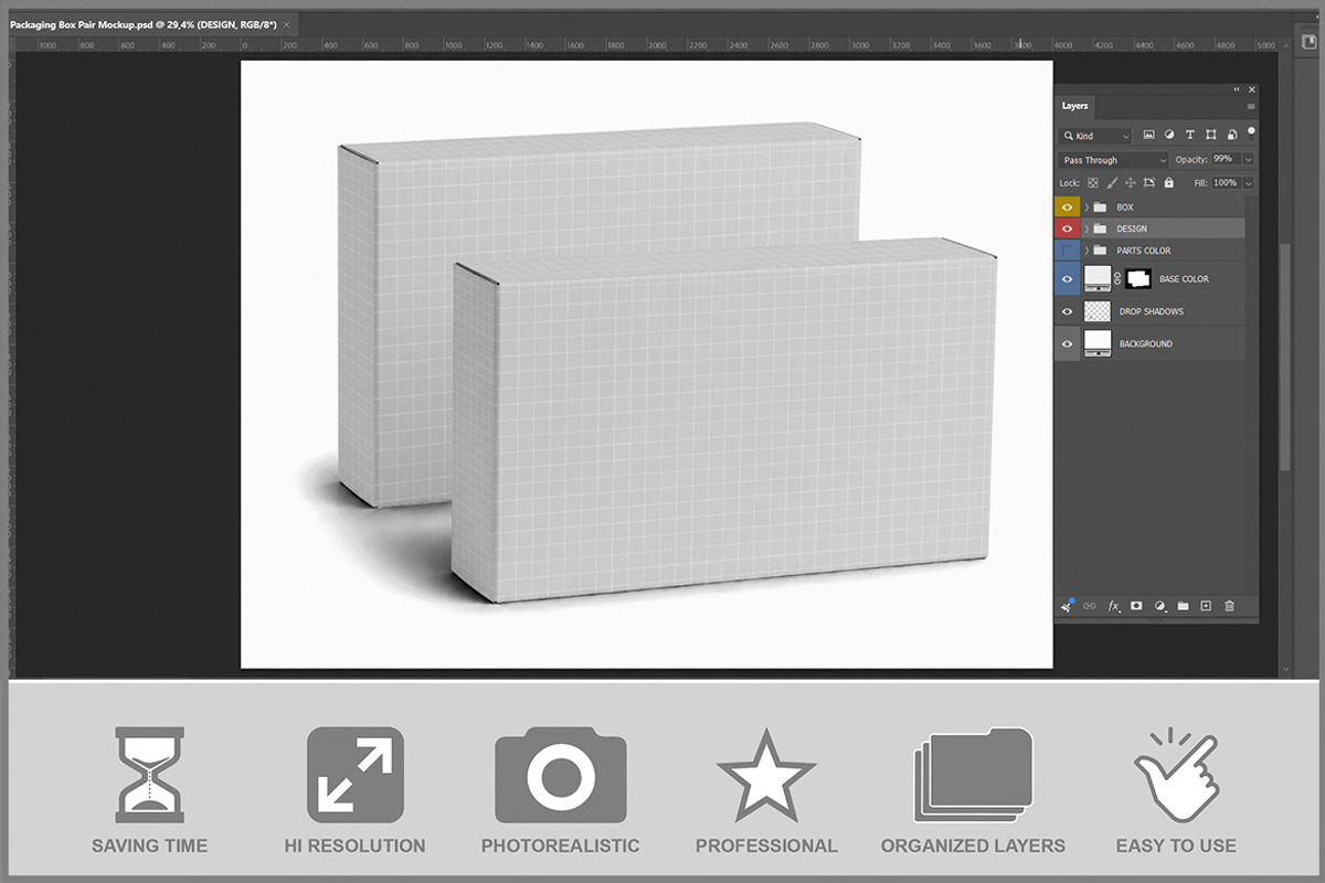 Packaging Box Pair Mockup PSD, a Packaging Mockup by Bruno's Shop (Photo 2 of 3)