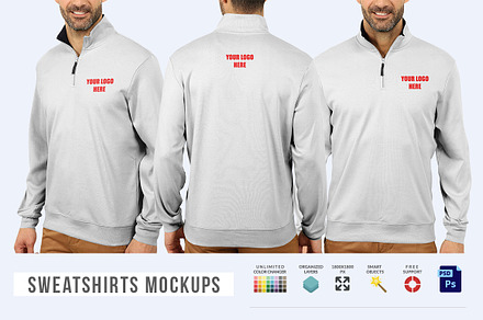 Men Sweatshirts Mock-ups