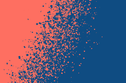 Coral color breaking into pieces to, a Background Photo by Kate Molchanova