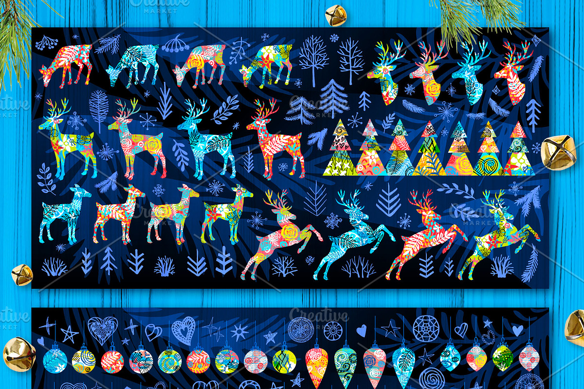 Christmas Night Magical Forest Set, an Object Graphic by Iraida_Bearlala (Photo 8 of 11)