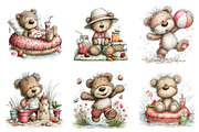 Whimsical Summer Teddy Bear Clipart, an Illustration by Dream Creation (Thumbnail 4 of 6)