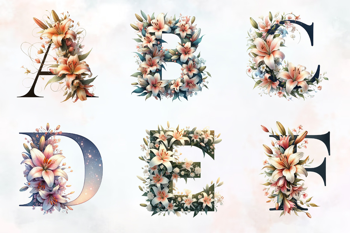 mother's day floral alphabet png, an Illustration by RobertsArt (Photo 7 of 7)