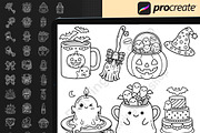 200 Procreate Halloween Stamps, a Brush Add-On by DrawingStoryShop (Thumbnail 5 of 6)