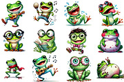 Cute Frog Clipart Bundle Funny Frog, an Illustration by Sublimation Artist (Thumbnail 3 of 6)