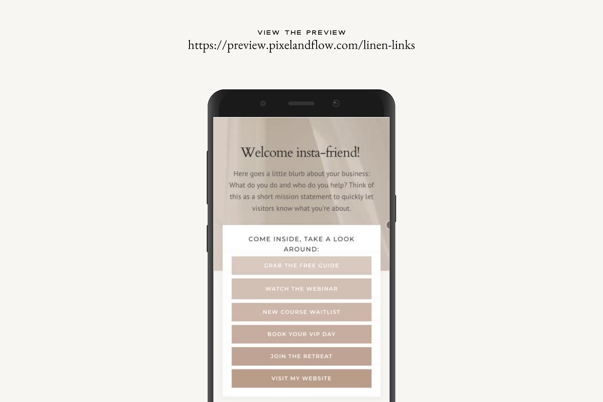 Kajabi Link in Bio Page Template, a Landing Page Template by Pixel & Flow (Photo 2 of 9)