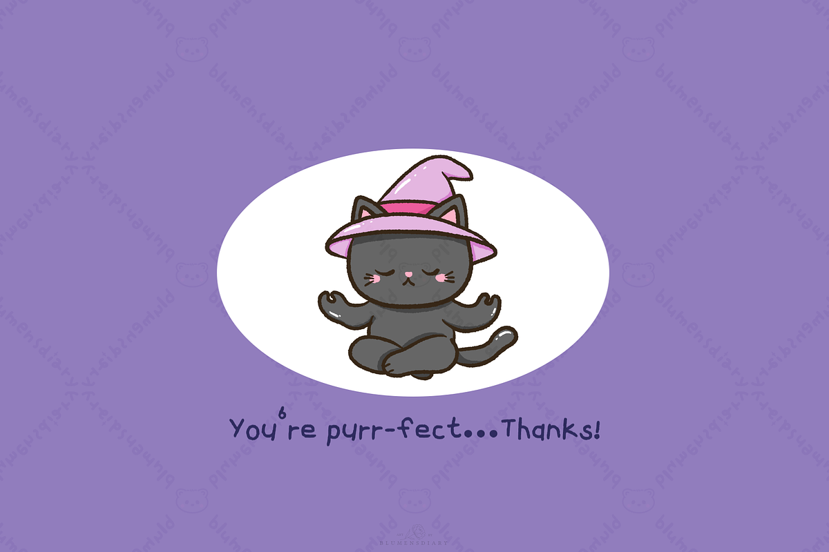 Kawaii Black Cat Witching Hours, an Animal Illustration by Blumensdiary (Photo 6 of 6)