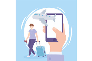 business travel app, an Illustration by studiogstock