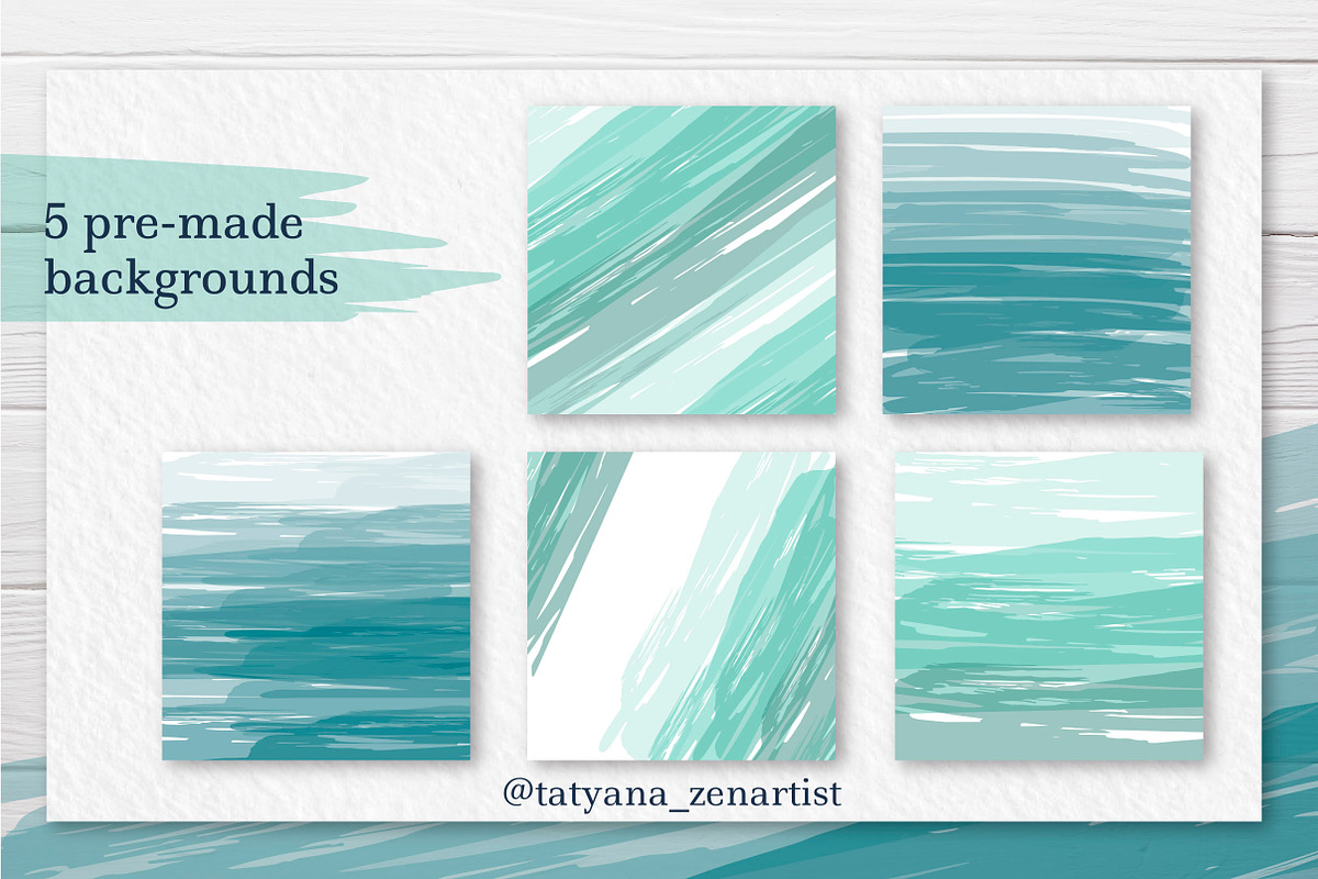 Abstract linear Ocean clipart, a Seasonal Illustration by Tatyana_Zenartist (Photo 7 of 13)
