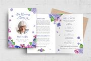 Purple Floral Funeral Program Flyer, a Flyer Template by BrandPacks (Thumbnail 1 of 8)