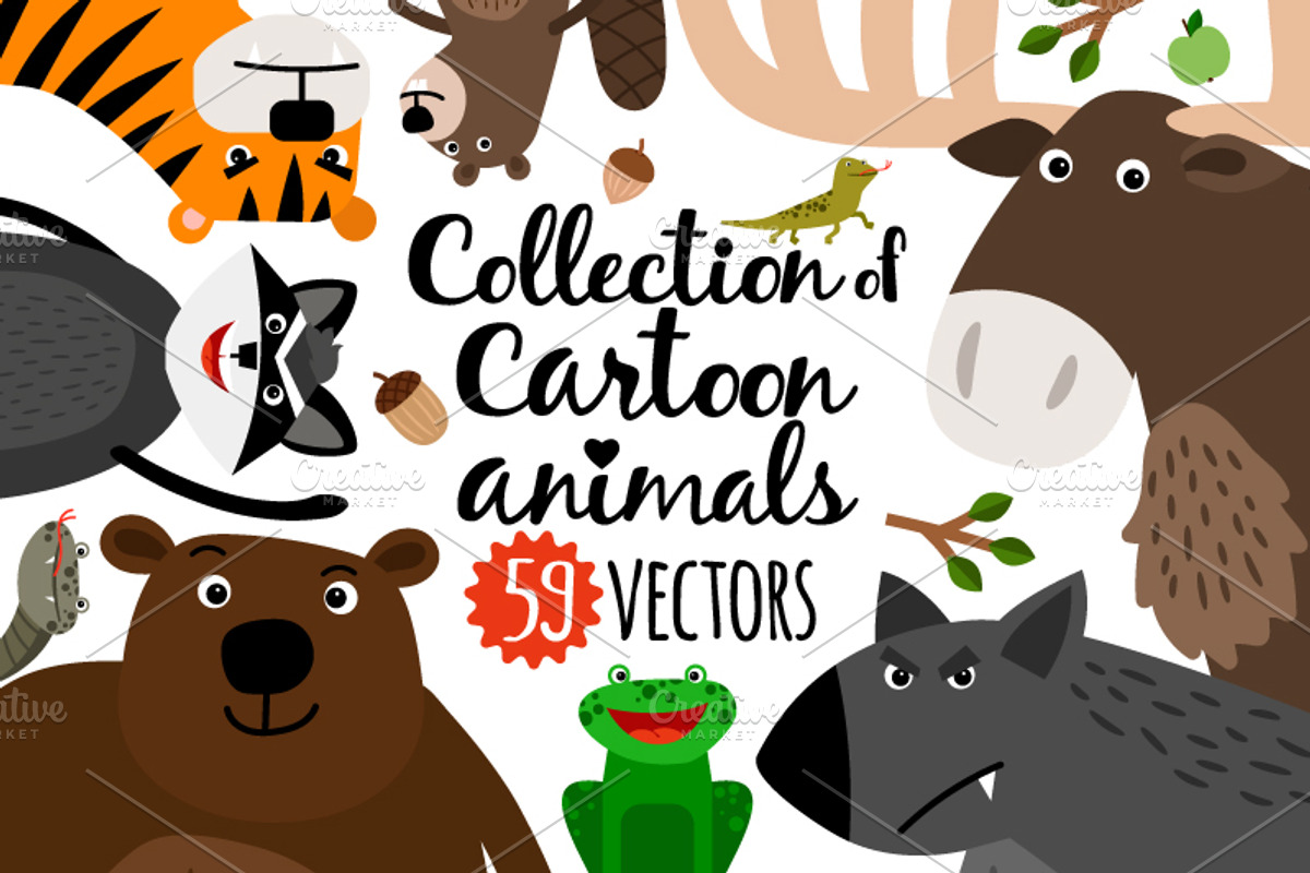 Cartoon Animals, an Object Graphic by ianakauri (Photo 1 of 5)