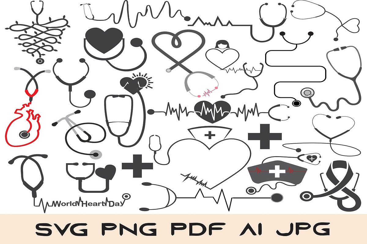 Stethoscope Svg Png Bundle, an Education Illustration by Digi_Design_World (Photo 1 of 4)