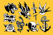 Old School Tattoo Vector Pack, an Animal Illustration by Andres M Rodriguez (Thumbnail 7 of 8)