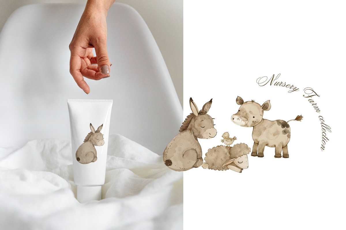 Nursery Farm Animals Clipart Set, an Animal Illustration by Pati Paints (Photo 6 of 10)
