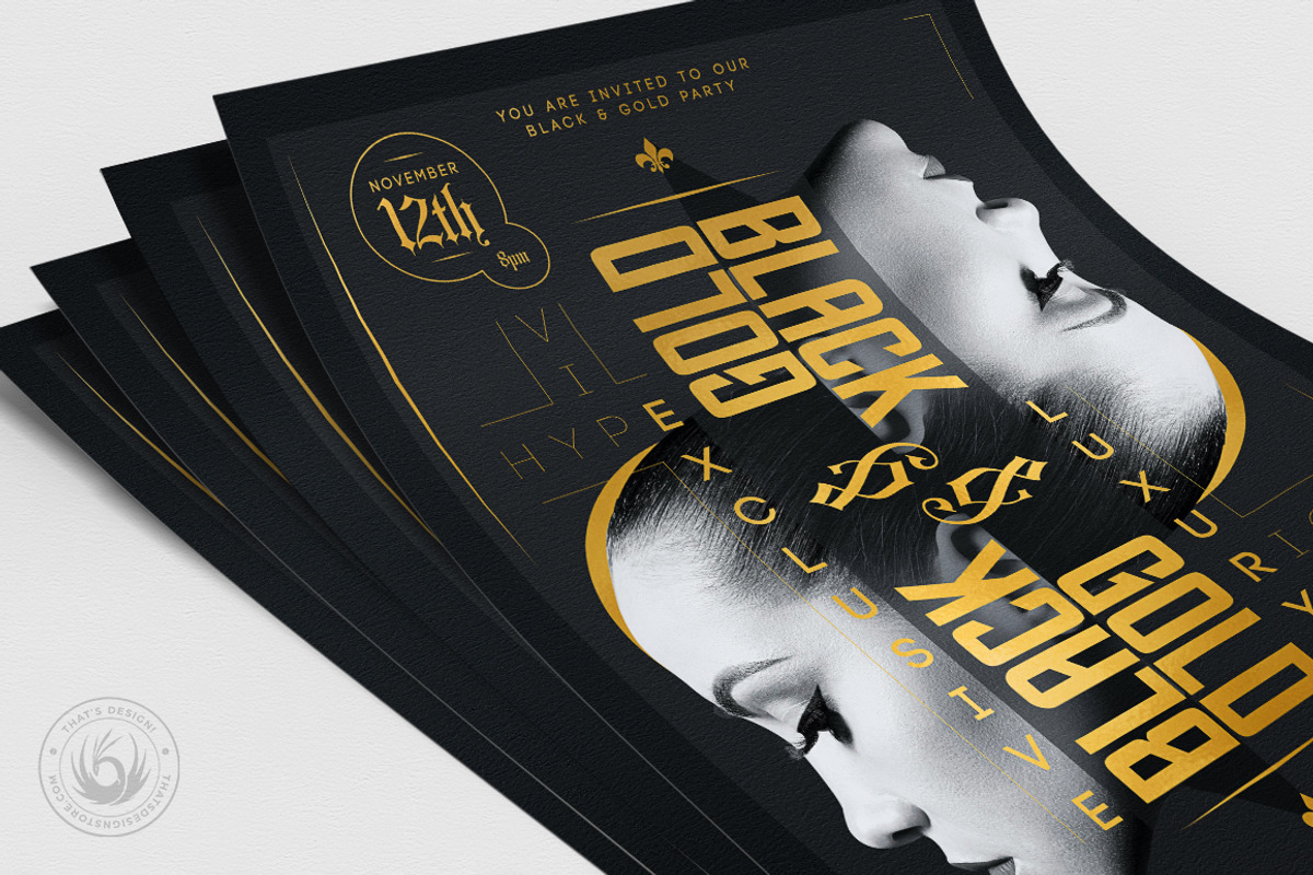 Black and Gold Flyer Template V17, a Flyer Template by ThatsDesignArt (Photo 5 of 8)