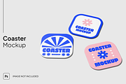 Coaster Mockup 2 Scenes, a Household Mockup by graphicsauce (Thumbnail 1 of 4)