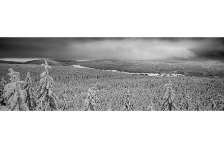 Winter forest landscape in mountains, a Nature Photo by pytyczech