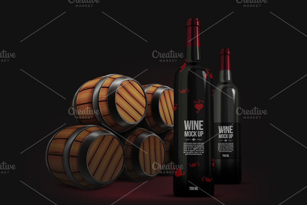Wine Mockup Label & Bottle, a Product Mockup by MergeIdea (Photo 1 of 3)