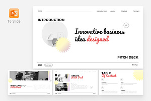 White Minimalist Startup Pitch Deck, a Presentation Template by Eklip Studio