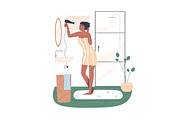 People do bathroom hygiene routine, a Person Illustration by Good Studio (Thumbnail 7 of 13)