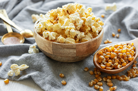 Tasty salted homemade popcorn, a Food & Drink Photo by Olena Rudo