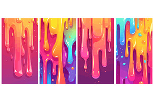 Dripping paint cartoon set. colorful, an Illustration by Stock-Smart-Start