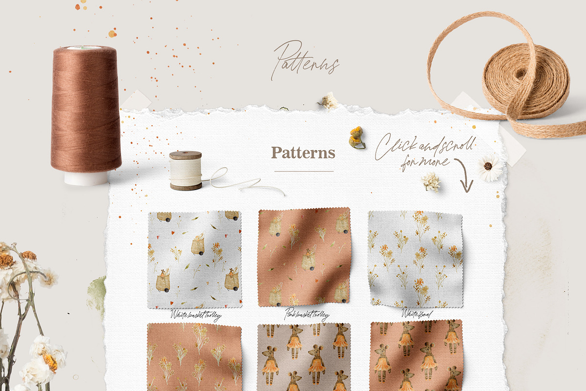 Scandi Nursery Watercolor Collection, a Texture Illustration by Creativeqube Design (Photo 11 of 18)