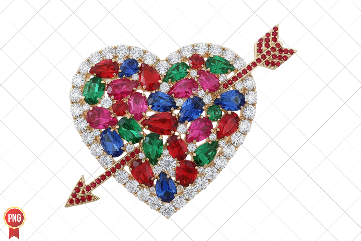 Diamond Glitter Valentine Heart Png, an Illustration by SinaCreation (Photo 2 of 7)