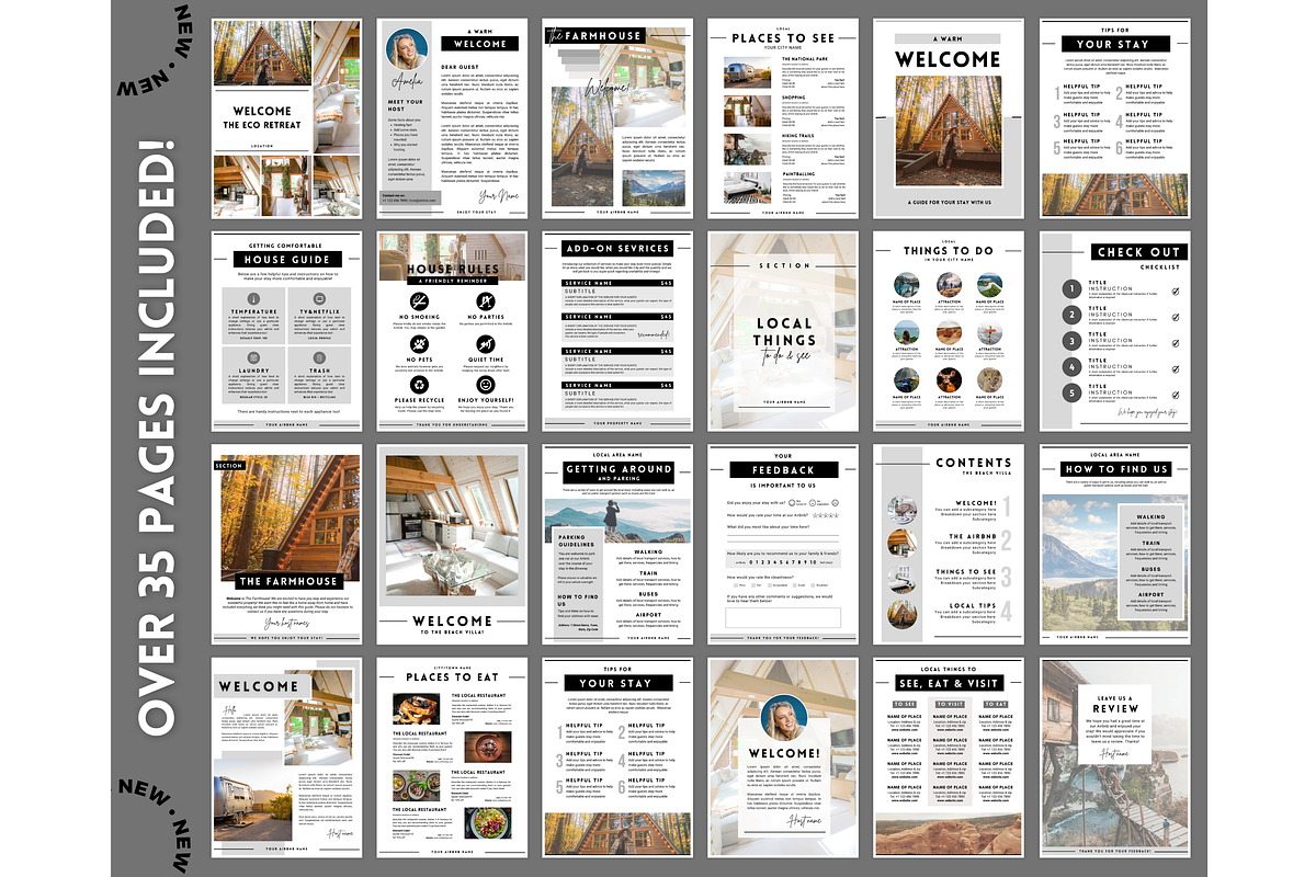 Airbnb Welcome Book Template 35pgs, a Poster Template by Templatables (Photo 3 of 11)