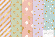 Gold Foil Digital Papers in Grandmas, a Pattern Graphic by Amanda Ilkov (Thumbnail 2 of 4)