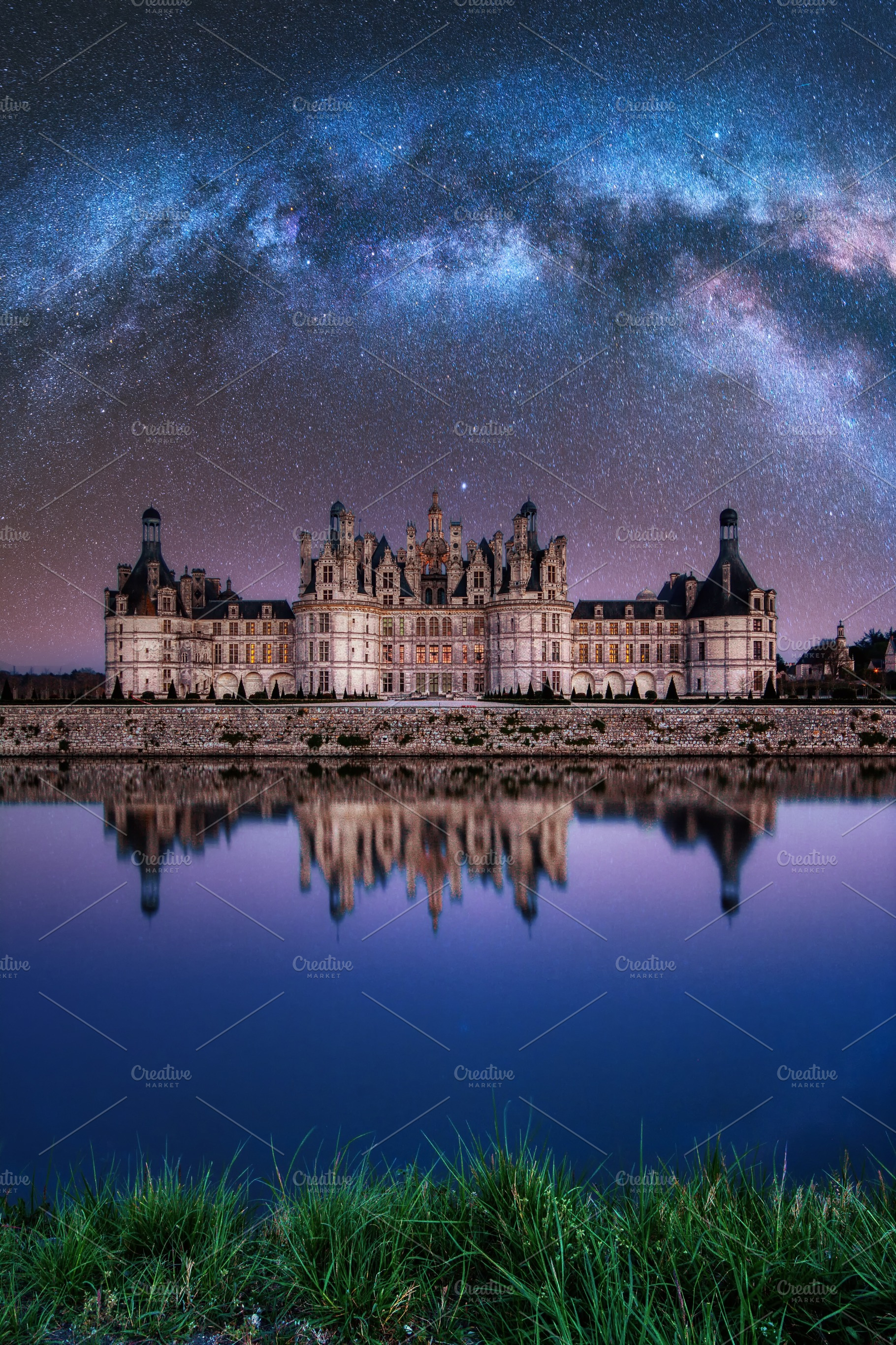 The castle of Chambord at night, Castle of the Loire, France, an Architecture Photo by CreativePhotoSpain