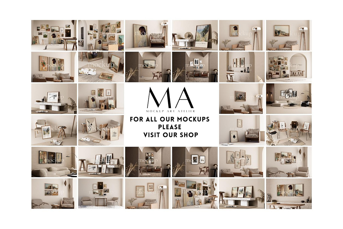 24 Vintage Frame Mockup Bundle, a Household Mockup by Mockup Art Atelier (Photo 27 of 28)